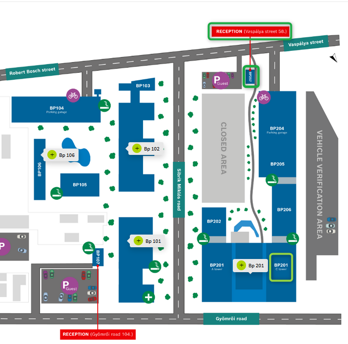 Bosch kampusz térkép